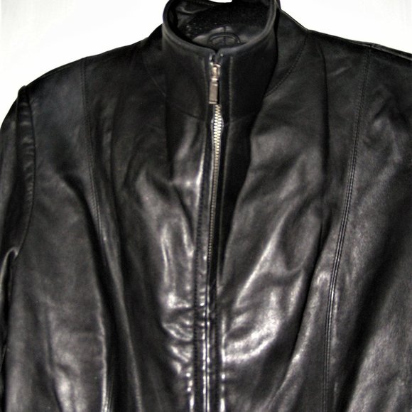 SOFT BLACK LEATHER SUPER COOL JACKET S/M - Picture 3 of 4